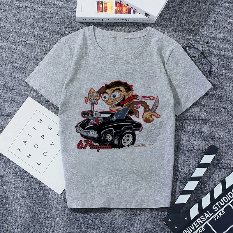 48221 Футболка с принтом серая Повседневная Уличная мода футболки| |