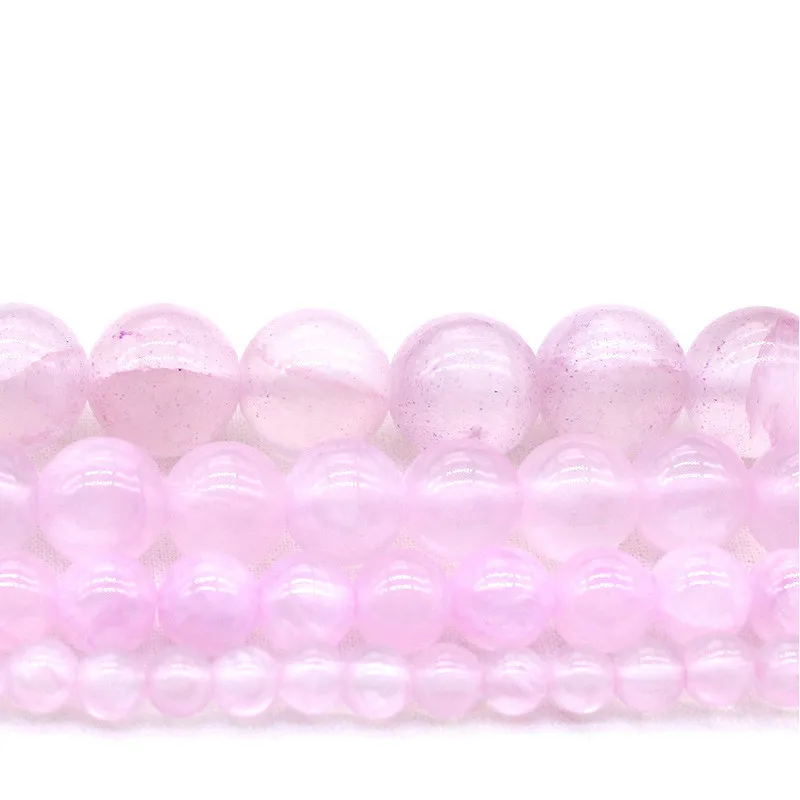 

4mm 6mm 8mm 10mm Natural Pink Ice Quartz Rose Crystal Round Loose Stone Beads DIY Bracelet&Necklace for Jewelry Making