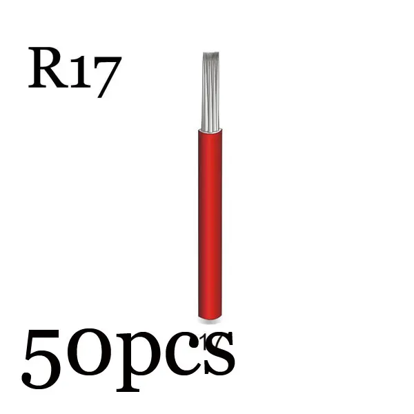 50p 3R 5R 7R 9R 17R 19R 21R иглы для татуажа полуперманентный макияж микроблейдинг лезвие ручная ручка тумана иглы аксессуары для татуажа поставка - Габаритные размеры: R17 50pcs