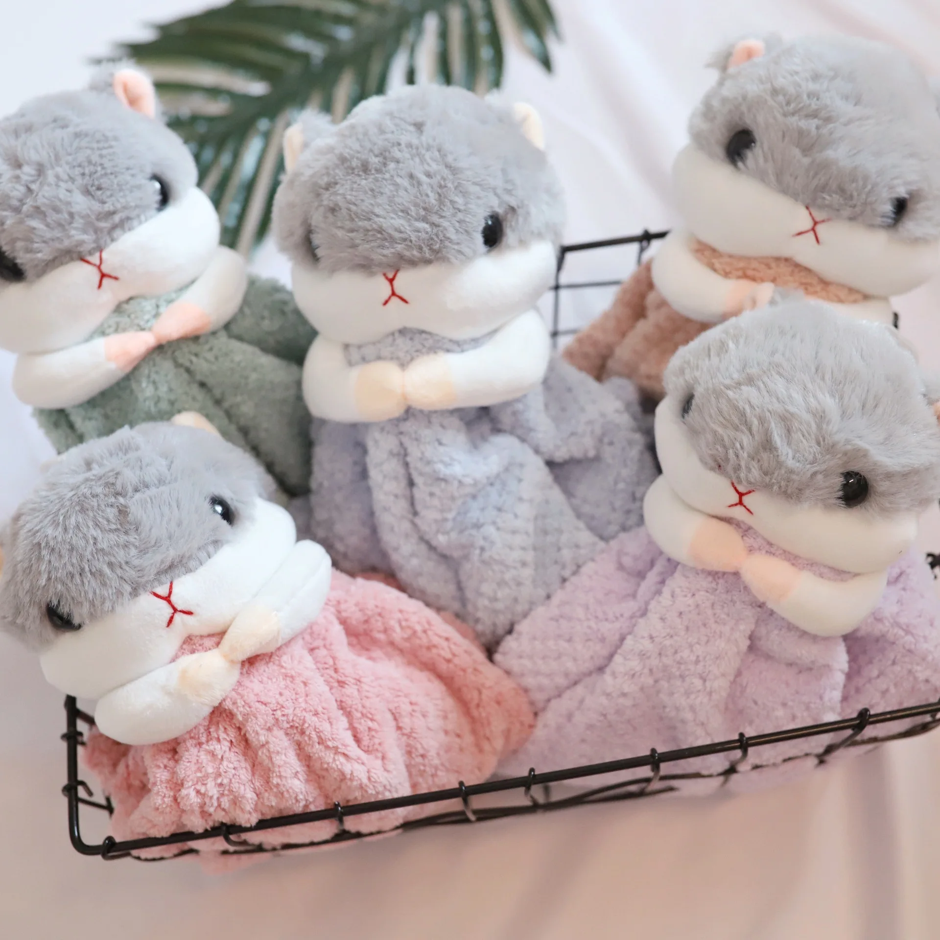 Подвесное полотенце для рук с мультяшным принтом симпатичное впитывающее хомяка