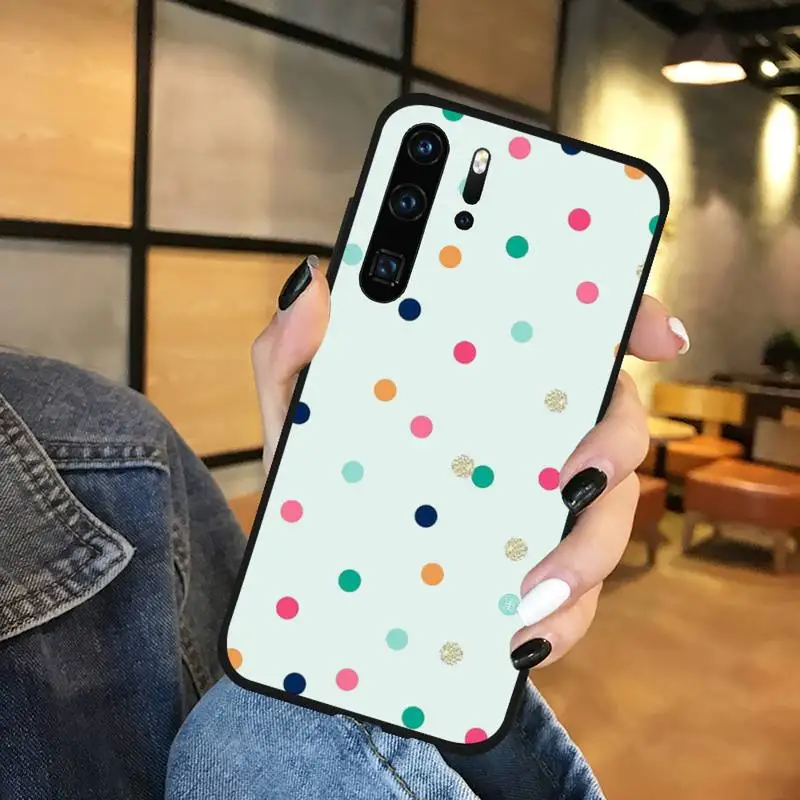 

Polka Dot Phone Case Funda For Huawei P9 P10 P20 P30 Lite 2016 2017 2019 plus pro P smart