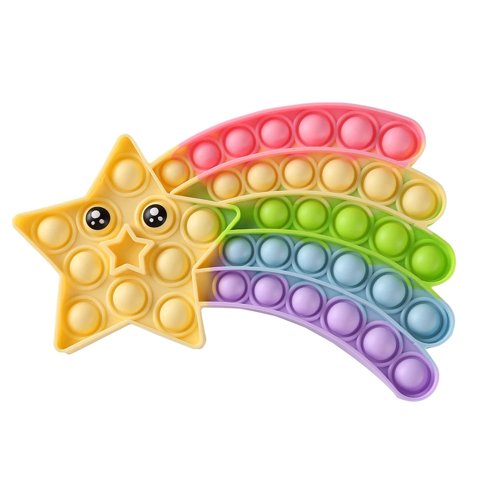 

Star Shaped Rainbow Push Bubble Sensory Fidget Autism Special Need Relief Stress Adult Children Desktop Anti Stress Toy