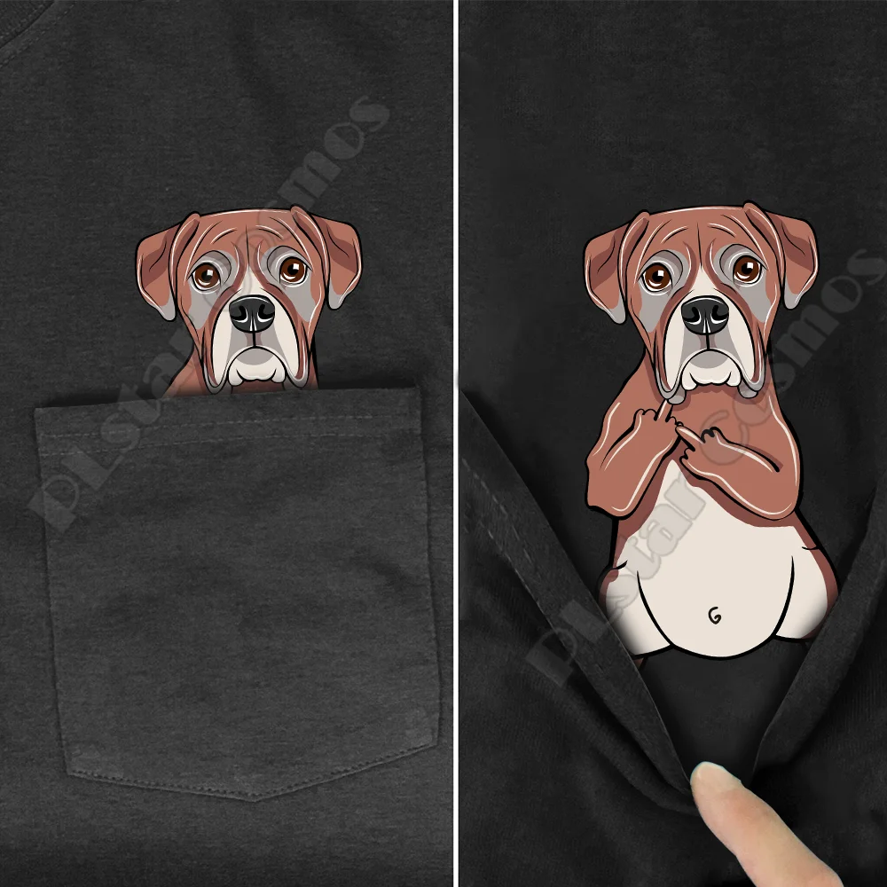 

Dalmatian Pocket Tee T Shirts summer printed t-shirt men for women tops black cotton funny Short sleeve Drop shipping