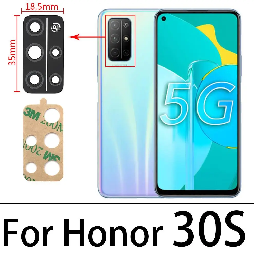 Задняя камера стеклянная крышка объектива для Huawei Honor 10X 7A 10i 10 20i 20S 20 30S 30 Pro Lite V30 Y9