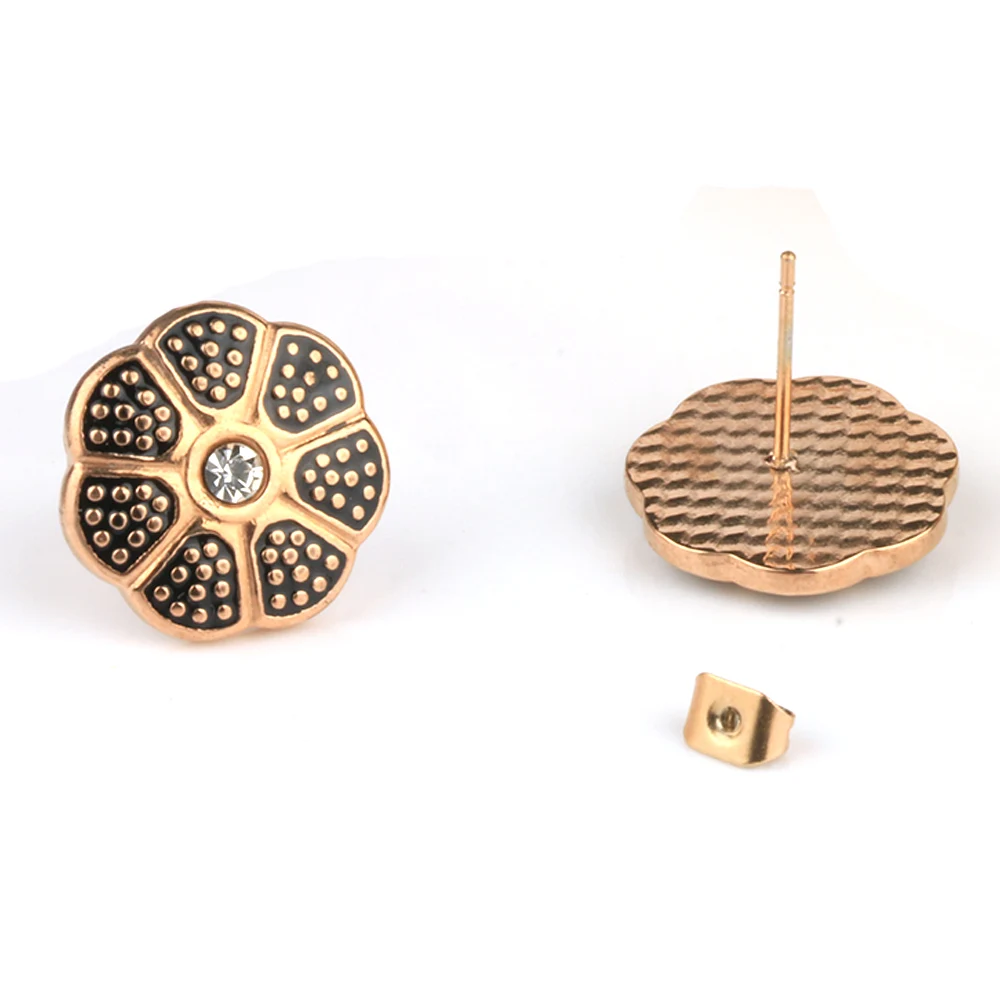 Stainless Steel earrings for women jewelry brincos earring rose gold Stud minimalist flower stud Bohemia | Украшения и аксессуары