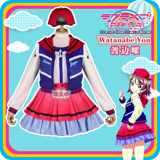 

LoveLive!Sunshine! Watanabe You Cosplay Costume Next SPARKLING Over The Rainbow Series Uniform Role Play Clothing Custom-Make
