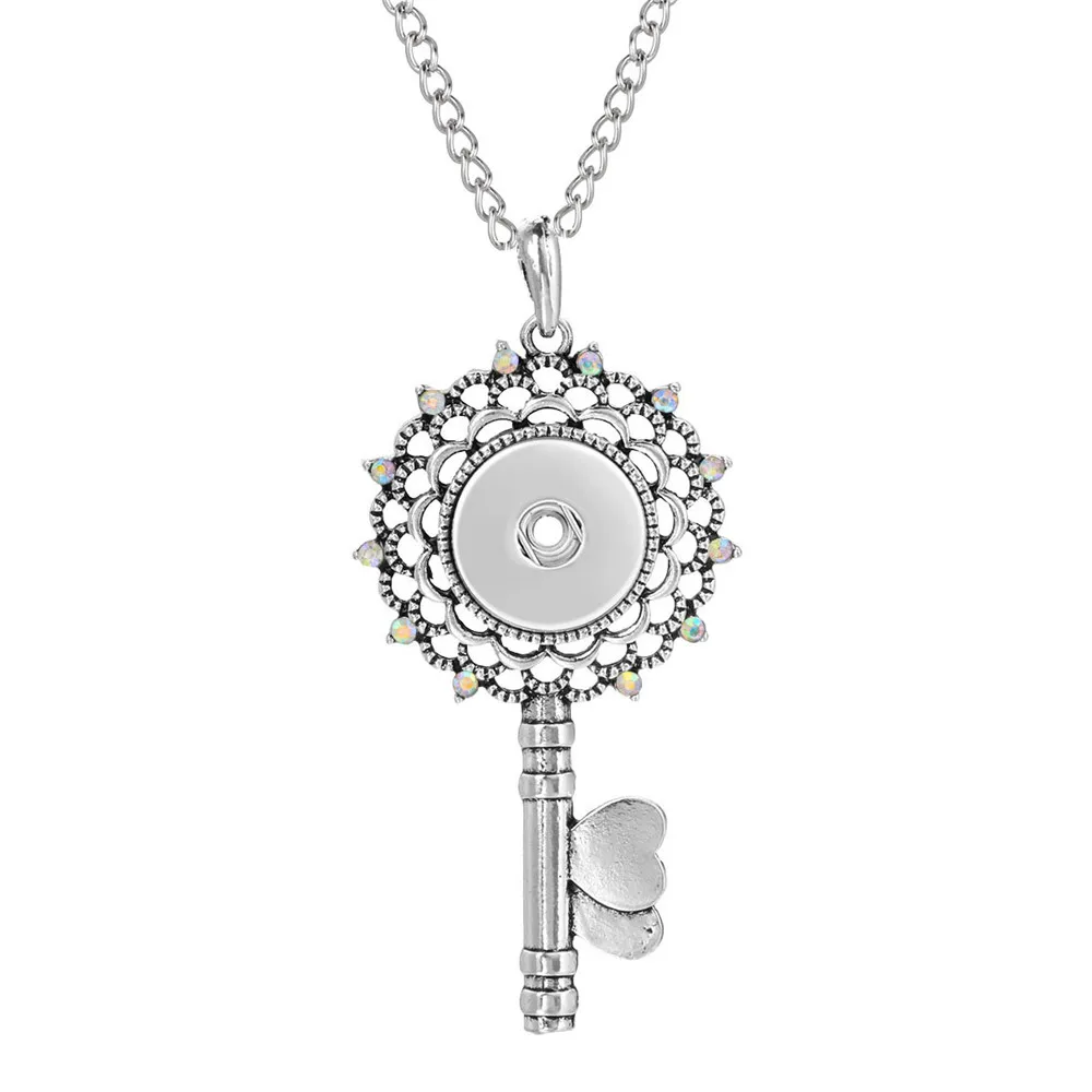 New Snap Jewelry 18mm DIY Key Button Necklace Women Pendant Necklaces For Girls Accessories Gift ZG253 | Украшения и аксессуары