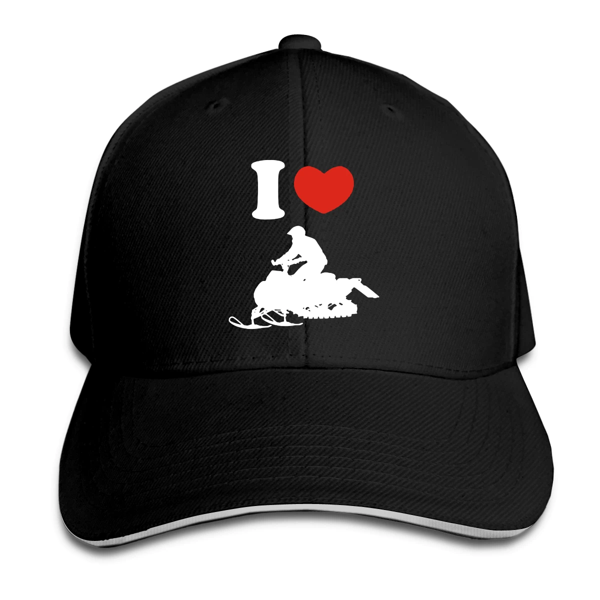 

I Love Snowmobile Hat Baseball Cap for Men Women Fashion Adjustable Sun Hat