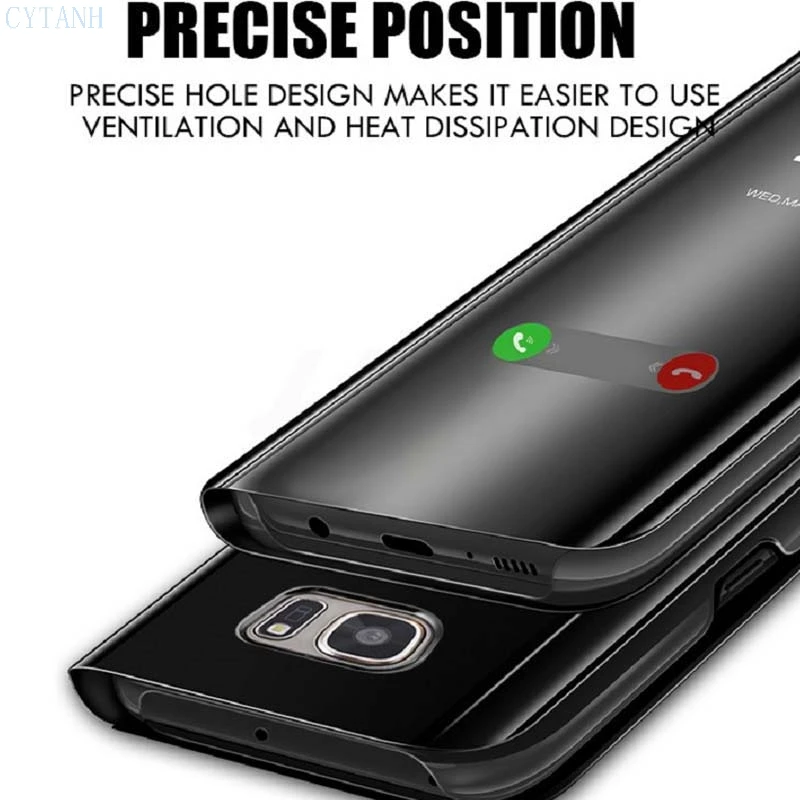 Luxury smart flip mirror phone case For Huawei Y6P 2020 Mate 20 30 40 Lite Honor 9 10 X Pro 20S 30S Protective shell | Мобильные