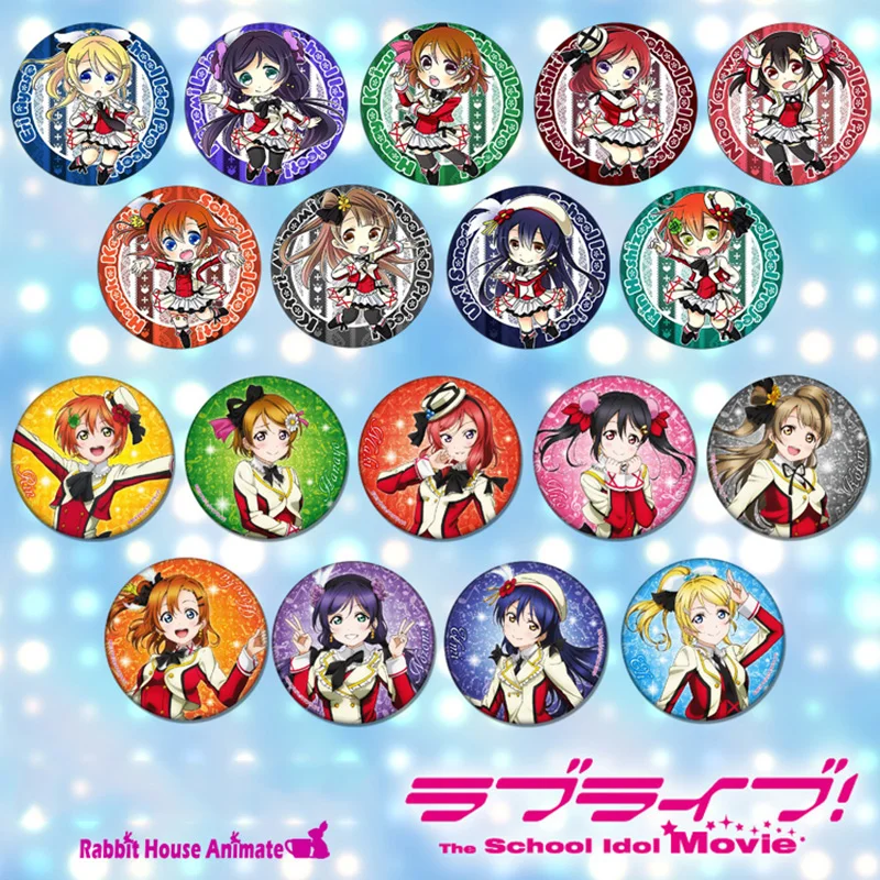 58 мм аниме LoveLive! Школа idol проект Honoka Umi Eli Nozomi Maki Rin Hanayo Nico значок значки брошь |