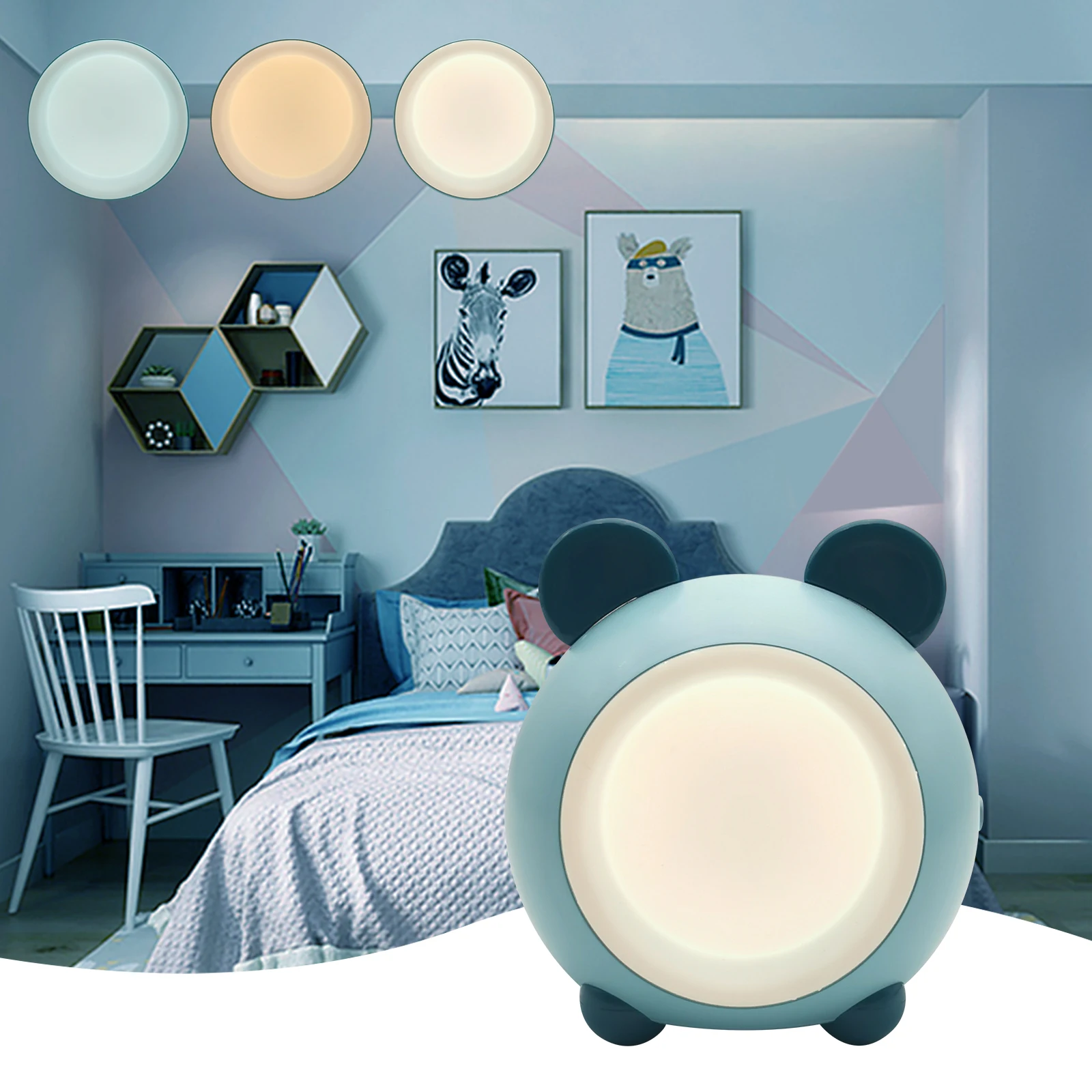 

Портативный светодиодный мультяшный сенсорный ночник с плавным затемнением, прикроватное украшение для спальни, детский настольный ночни...