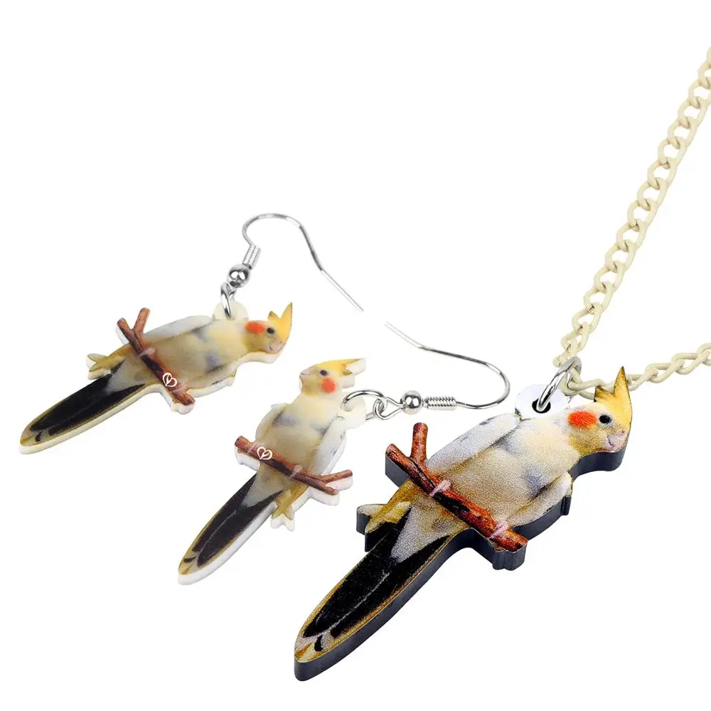 Акриловые ювелирные наборы Bonsny элегантное ожерелье и серьги в виде птиц милая