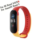 Новый цветной блокирующий силиконовый ремешок для Xiaomi Mi Band 6 5 nfc, силиконовый браслет для Xiaomi Band 4 3, браслет из ТПУ