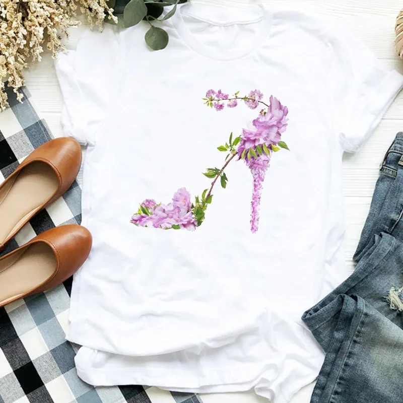 

Women Lady Floral Fashion 90s Kawaii Streetwear Cute Print Ladies T Tee Womens Shirt Clothes Tshirt Female Top Graphic T-shirt