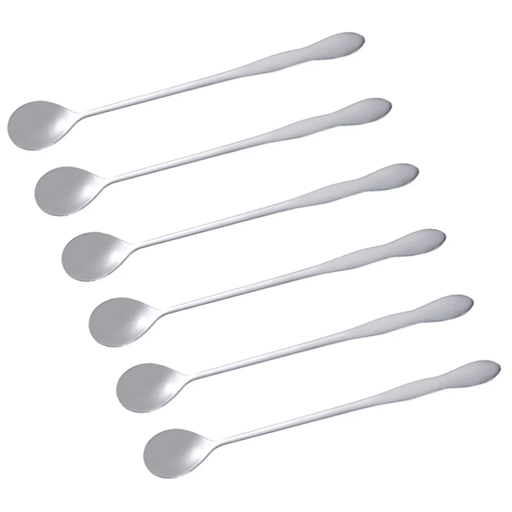 6pcs Stainless Steel Stirring Spoons Long Gourd-shaped Handle Spoon Ice for Home Bar (20cm) | Дом и сад