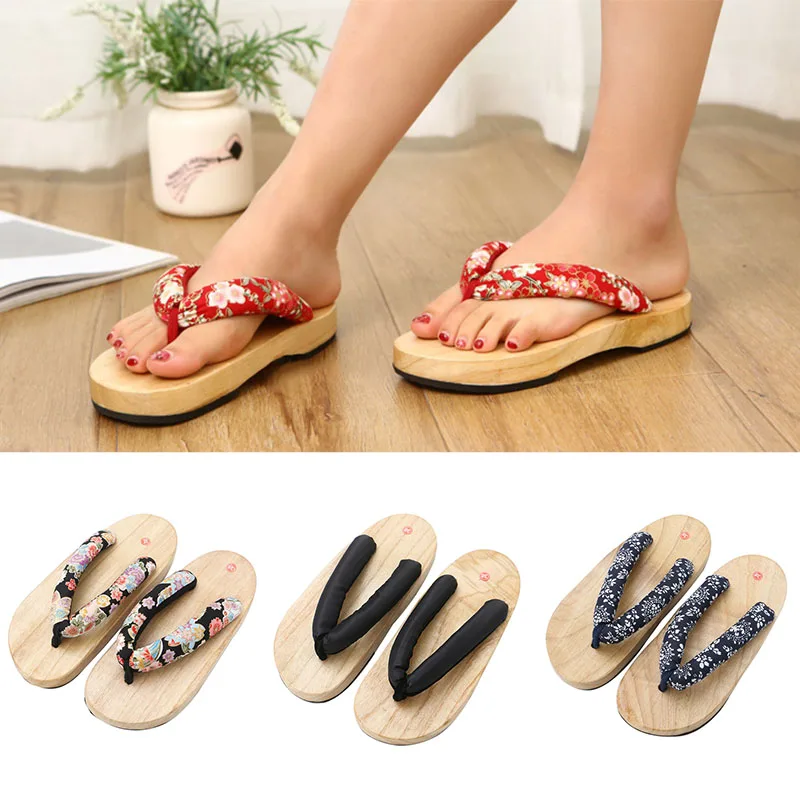 Флип флоп японские деревянные сандалии гэта сабо в этническом стиле круглый