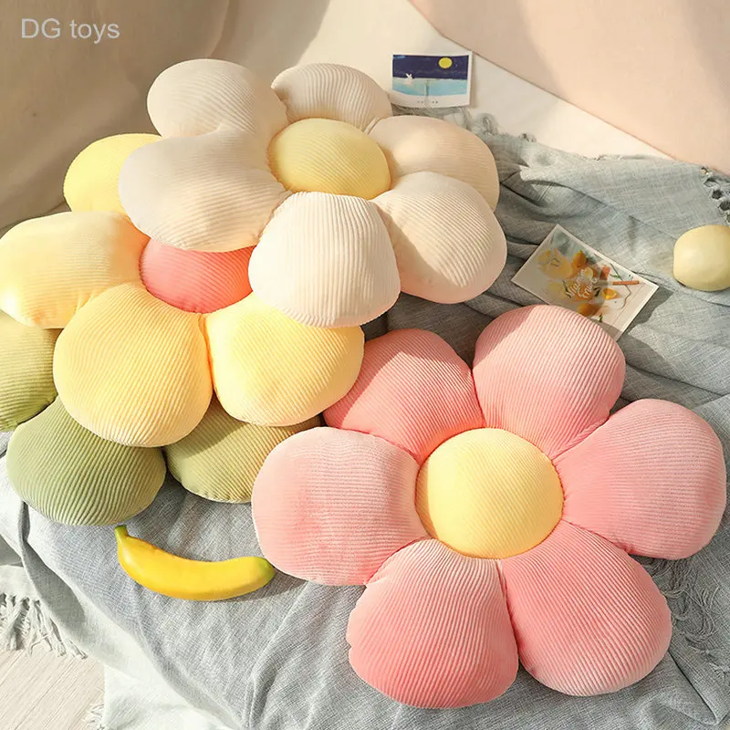 

Stuffed Six Petal Flower Cushion Girly Room Decor Sunflower Pillow Bay Window Pink Flower Setting for Kids Bedroom Seat Pillow