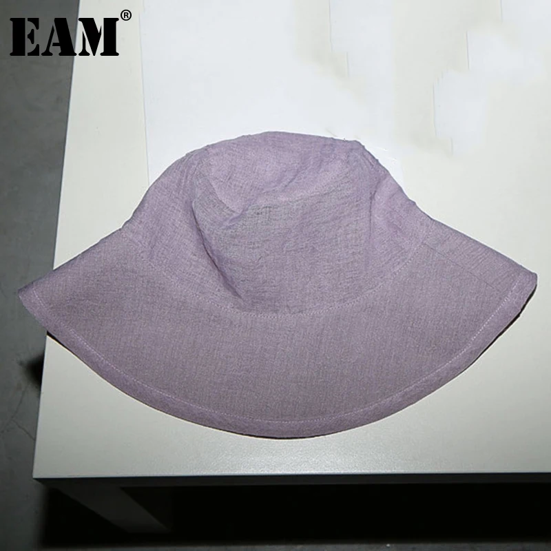 

[EAM] женская фиолетовая короткая тонкая шляпа рыбацкого цвета, новинка, Круглый купол, темпераментная мода, подходит ко всему, весна-лето 2021, ...