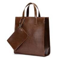 2022 Vintage Mens Briefcase Business Office Bags Crazy horse Leather Handbag New computer laptop Bag Casual maletin mujer