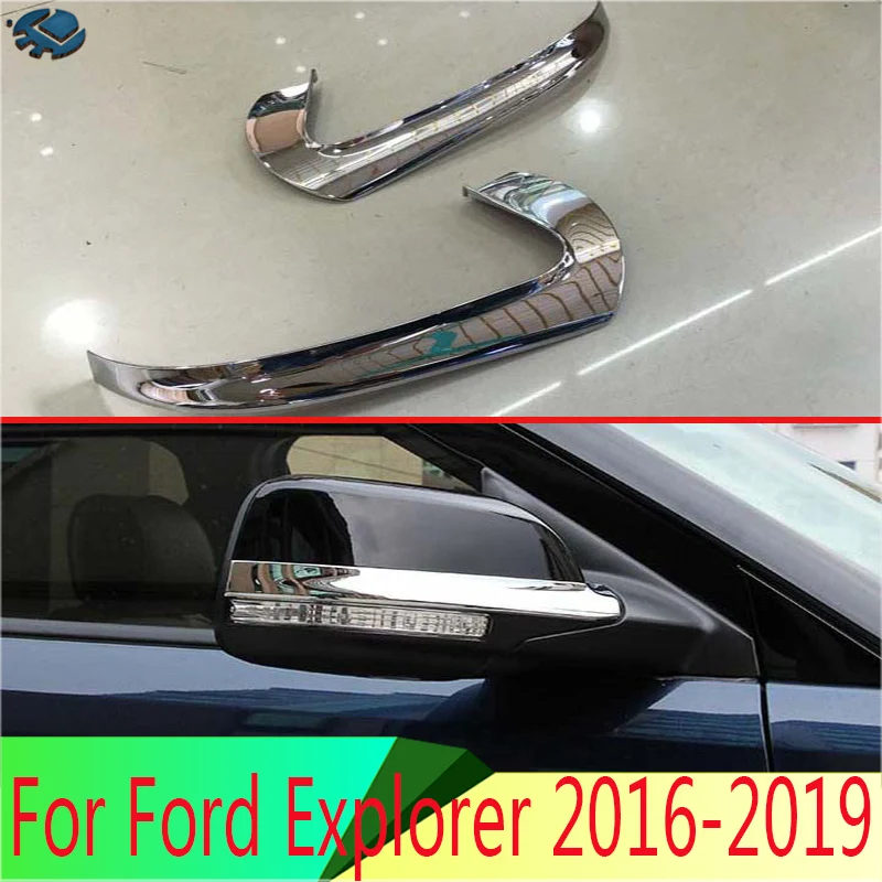 

2 шт. автостайлинг для Ford Explorer Sport 2016-2019 ABS Хромированная полоса для боковых зеркал заднего вида декоративная крышка для зеркала заднего вида