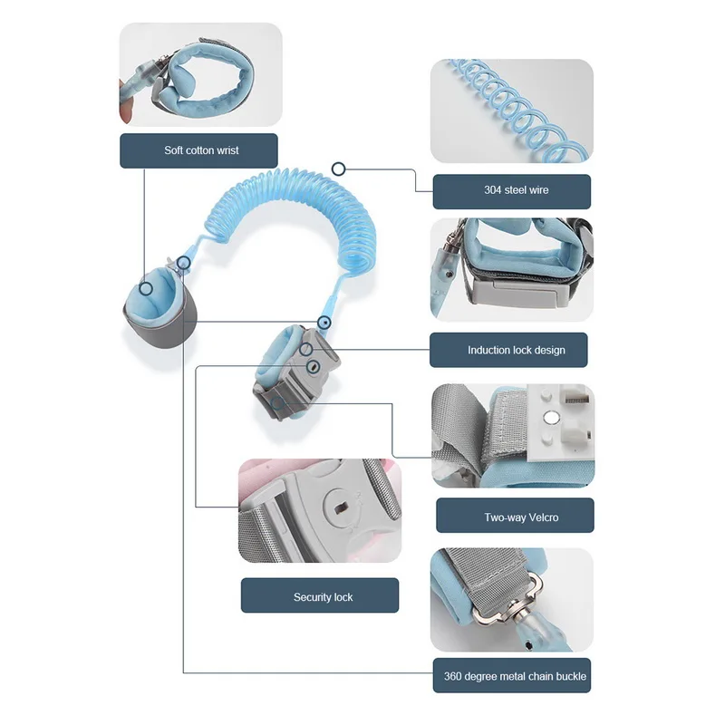 360 детский безопасный поводок с защитой от потери запястья регулируемый браслет