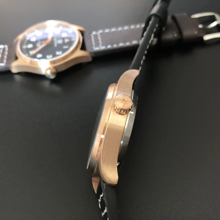 Мужские бронзовые автоматические часы пилота 200 водостойкие Relojes сапфировое стекло винтажные наручные часы для дайвинга мужские Hombre