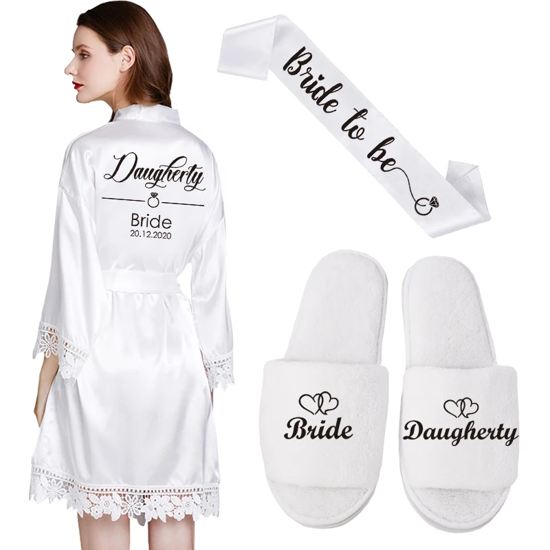 Женское кружевное кимоно свадебное платье для невесты и подружки балахон