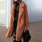 2021 Длинные Плюшевые пальто пуховые куртки для девочек, пальто с искусственным мехом Женская Теплая обувь женские зимние пальто Женская куртка с плюшевой подкладкой, верхняя одежда размера плюс