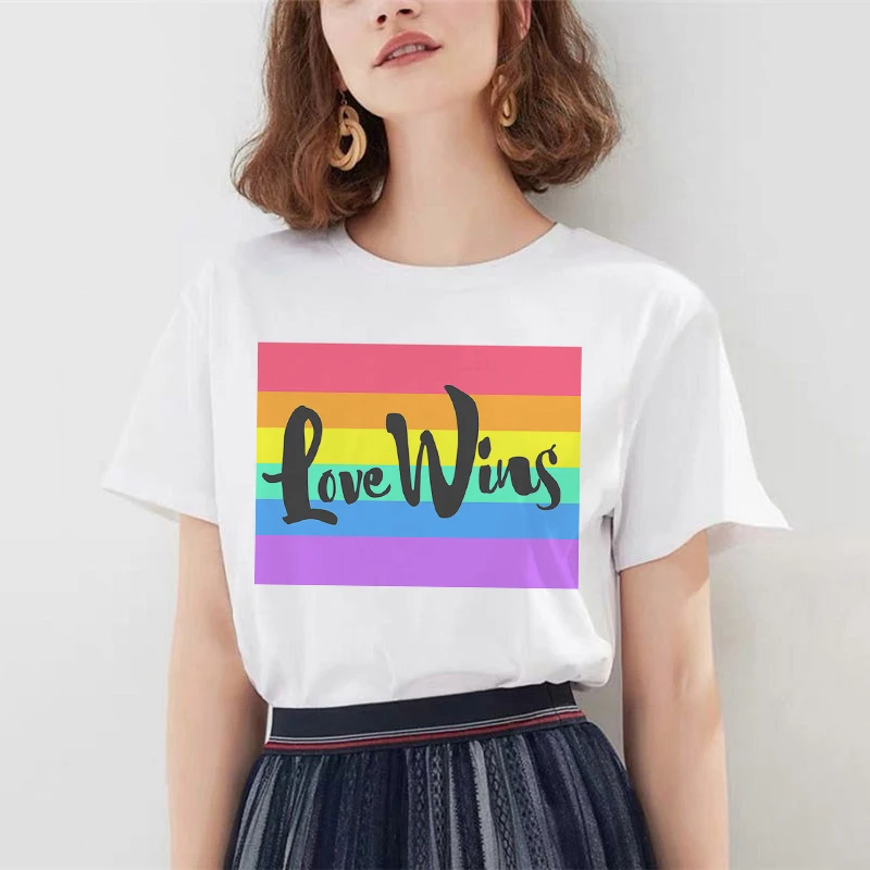 

Lgbt Gay Love Lgbt Gay Love Tshirt Casual O-neck Rainbow T-shirt Top Casual Funny Tshirt Gift for Lady Yong Girl Tee Ropa Mujer