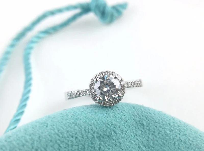 YINHED классические 1 5 карат Круглый Алмазный фианит Свадебные Кольца для женщин 100%