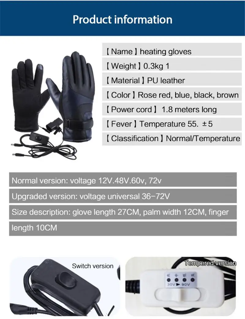 

Smart Heated Gloves Unisex Electric Heat Warm Gloves Motorcycle Winter Riding Warm Gloves Waterproof Motorcycle Accessories