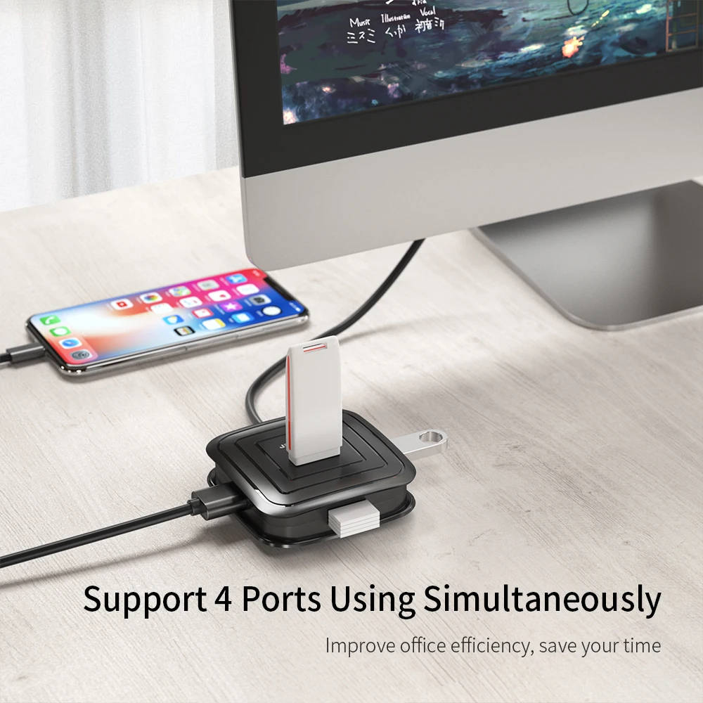 Концентратор Essager с 4 портами USB 3 0 высокоскоростной разветвитель для MacBook Pro