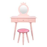 childrens dressing table fch childrens single mirror single drawer round foot dresser pink us warehouse