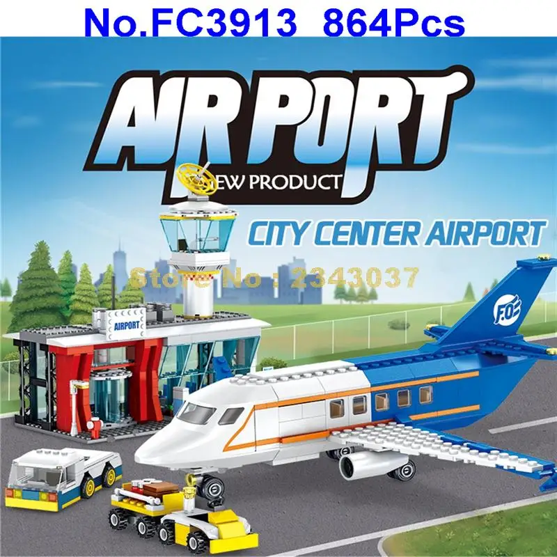 Fc3913 864 шт. городской аэропорта центр самолета Jet 8 строительные блоки игрушка |