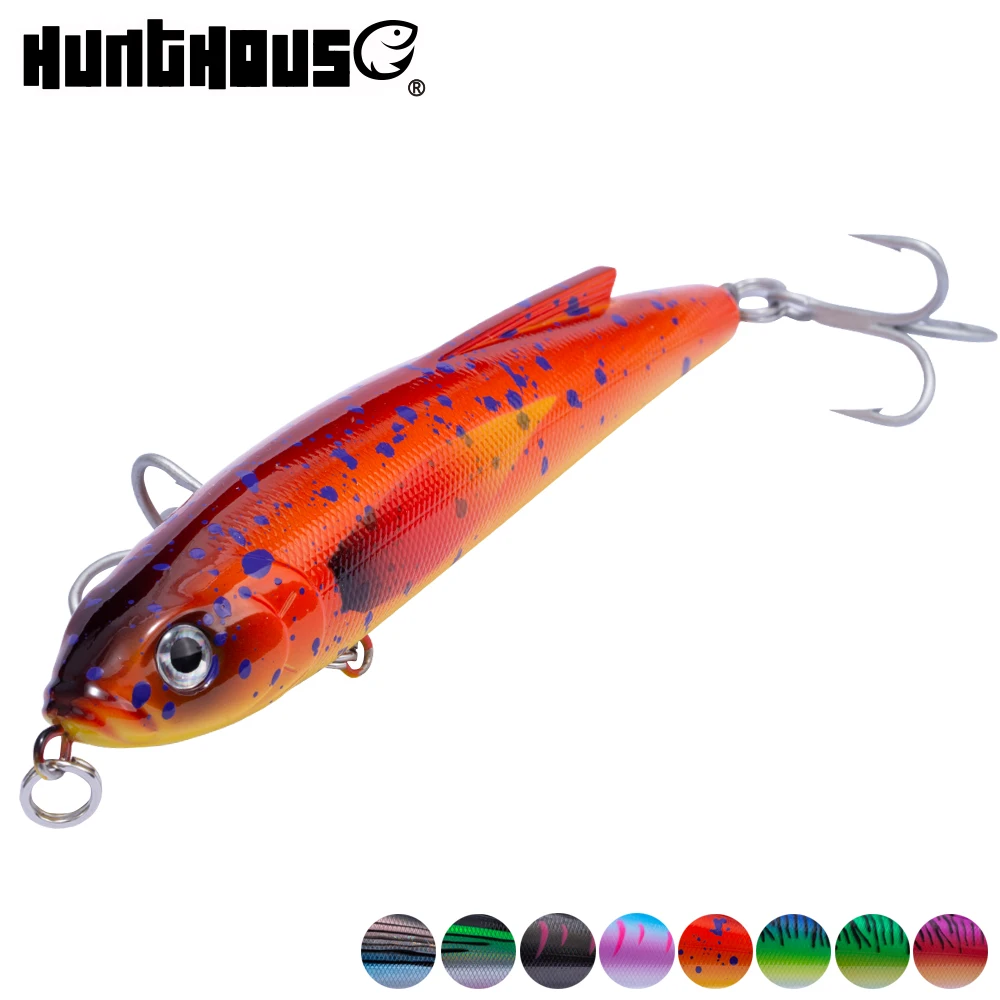 

Hunthouse sinking Pencil Fishing Lure hard bait trolling lure stickbait for bass fishing 14cm 70g with VMC hooks pescar zander