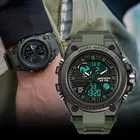 Часы наручные G Shock мужские в стиле милитари, спортивные водонепроницаемые с двойным дисплеем, в стиле G-Shok, 2022