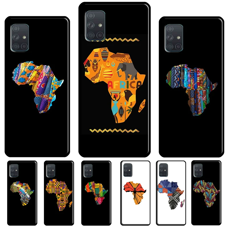 Map of Africa African Fabrics For Samsung Galaxy A72 A32 A12 A51 A71 A01 A02S A20e A21S A50 A70 A40 A42 A52 Phone Case