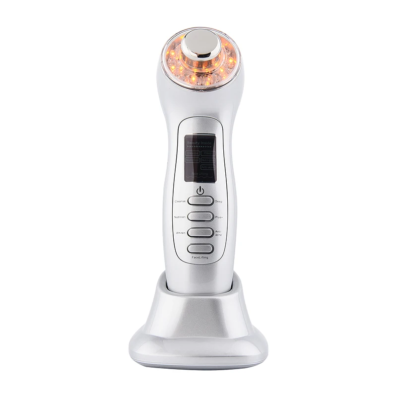 7 in 1 Multifunction Ultrasonic Led Facial Massager Photon Led Microcurrent Vibration Machine Rechargeable Led Light Therapy