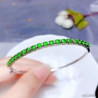 kjjeaxcmy fine jewelry 925 sterling silver inlaid natural diopside ladies luxury hand bracelet support inspection