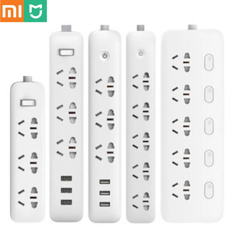 

Удлинительный кабель для розетки Xiaomi mi с 3/5/4/6/8 отверстиями и 3 USB-портами, 2500 Вт, 10 А, 250 В, ЕС