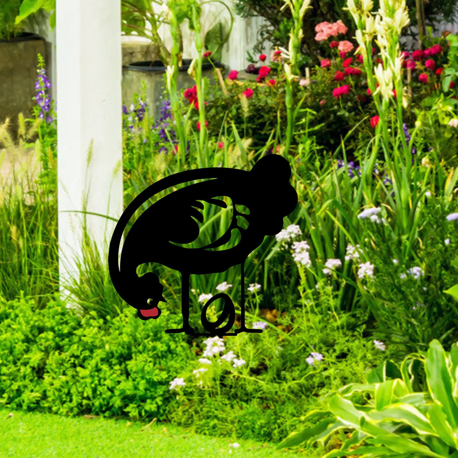 

Chicken Yard Art Outdoor Garden Statues Backyard Lawn Stakes Metal Hen Yard Decor Gift Garden Statues Decoration Ornament