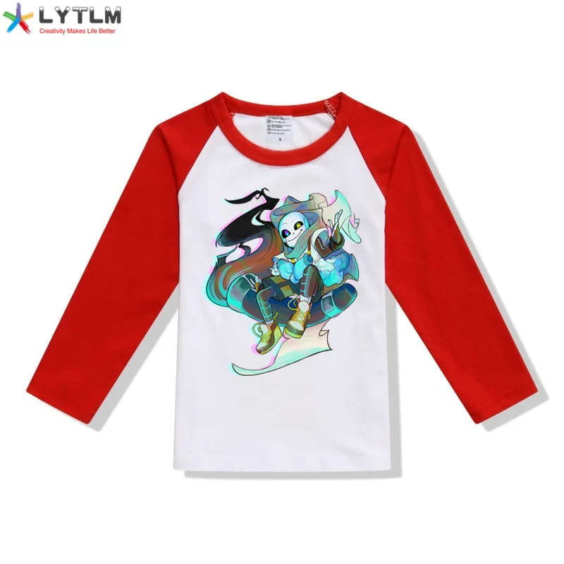 

LYTLM Baby Boy Halloween Clothes Boys T Shirts Size 10 Kids Tshirt Long Sleeve Undertale Sans Costume Modal 3D Big Girls Shirts
