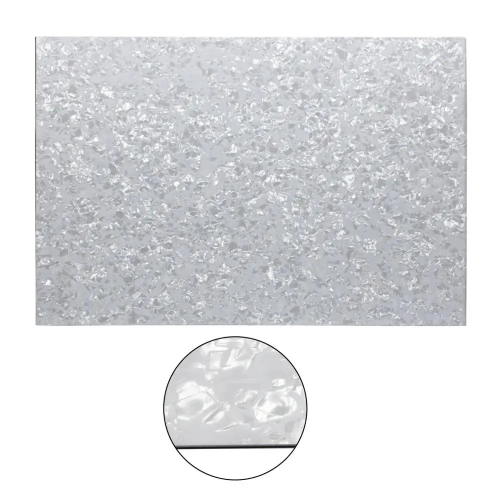 FLEOR 4 слойная белая жемчужная накладка на гитару бас без рисунка материал