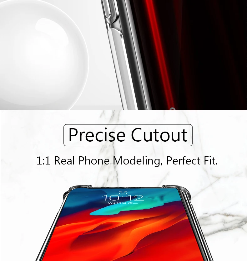 Роскошный противоударный прозрачный чехол-подушка безопасности для Lenovo Z6 Pro