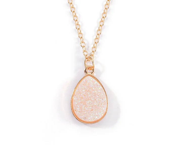 Collier Femme Charm Drop shape Stone Necklaces &amp Pendants for Women Crystal Bud Necklace Fashion Jewelry Kolye Collares | Украшения и
