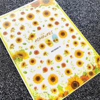 mg series sun flower series mg180506 10 3d back glue self adhesive nail art nail sticker decoration tool sliders for nail decals