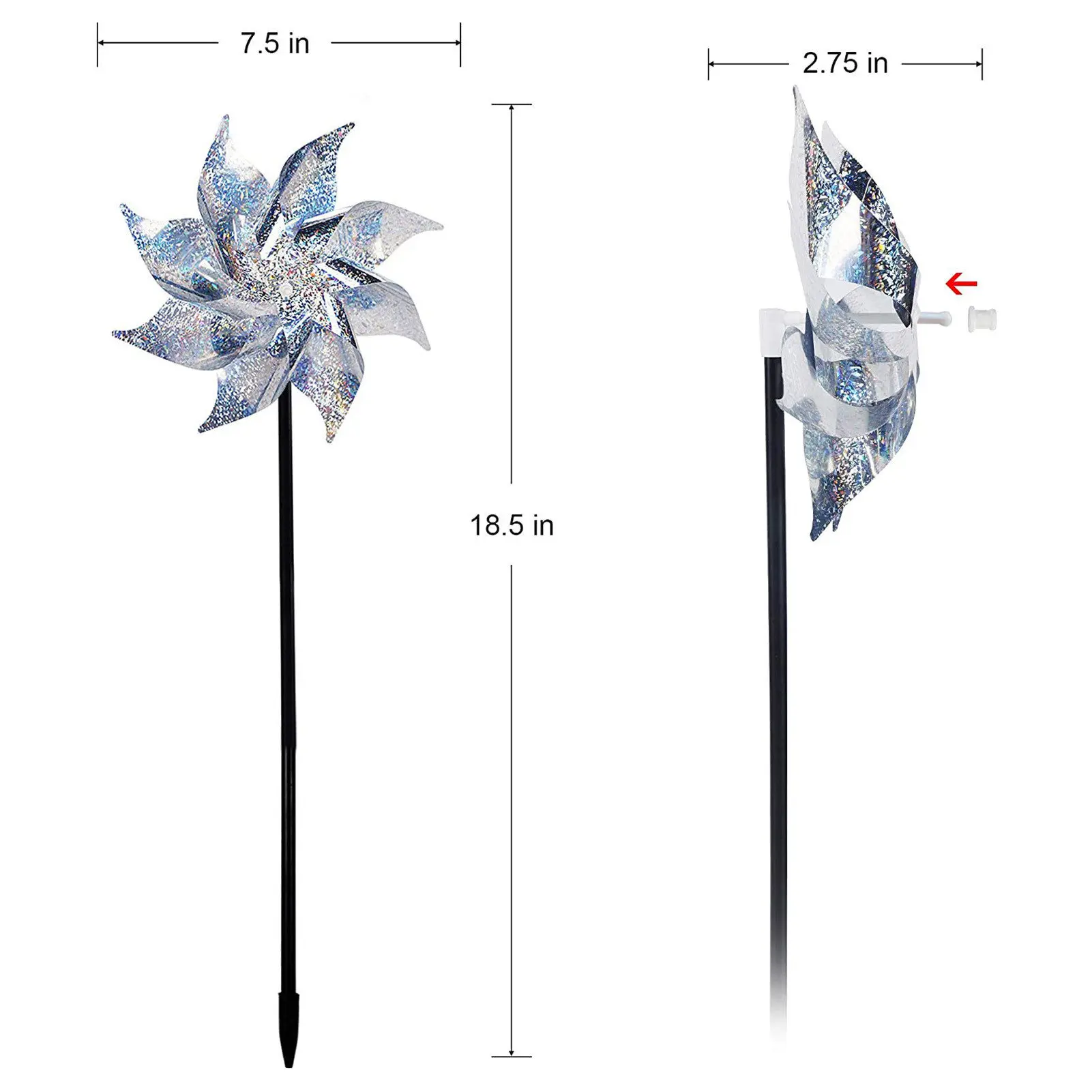 

Bird Repeller Pinwheels Reflective Sparkly Bird Windmill 8-leaf Bird-driving Windmill Protect Garden Plant Flower
