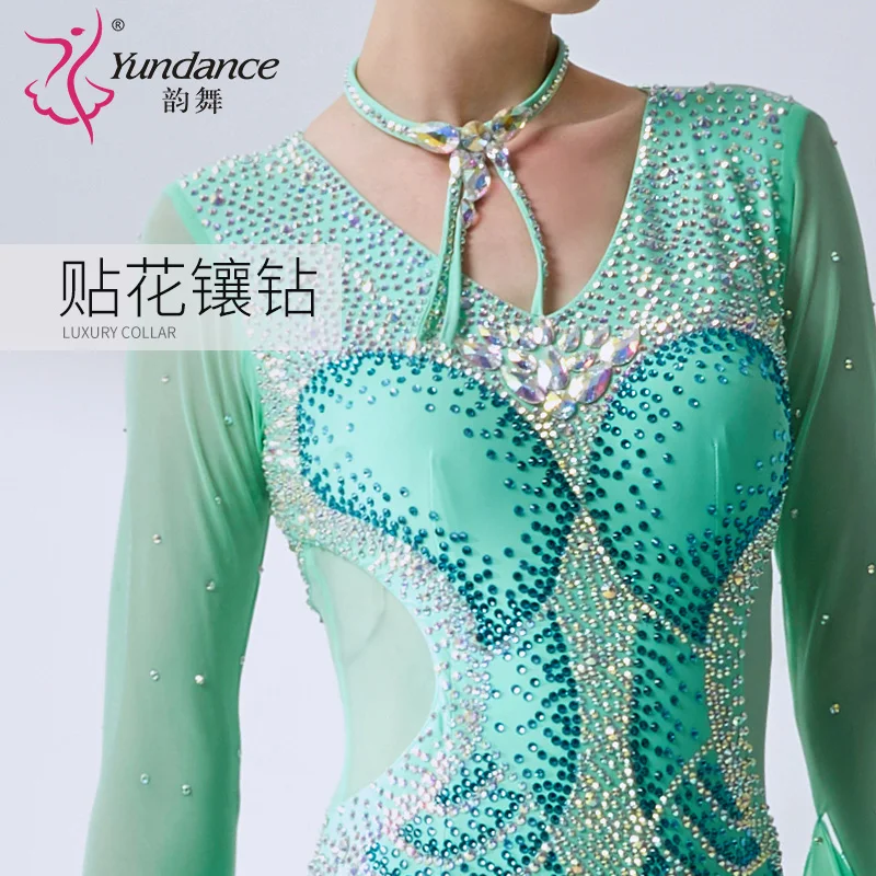 The new National standard modern dance clothing big pendulum dress practice clothing ballroom dancing Waltz-B-19527