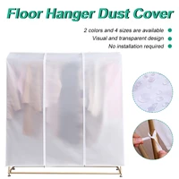 clear waterproof dustproof zip clothes rail cover clothing rack cover hanging garment suit coat storage protector smlxl
