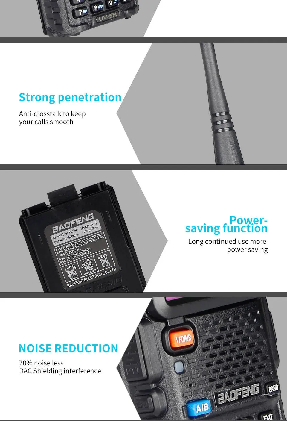 10 км Двухдиапазонная рация 8 Вт Baofeng UV-5R FM трансивер портативный CB Ham Радио 128CH VHF/UHF UV 5R двухстороннее радио 1800mAh